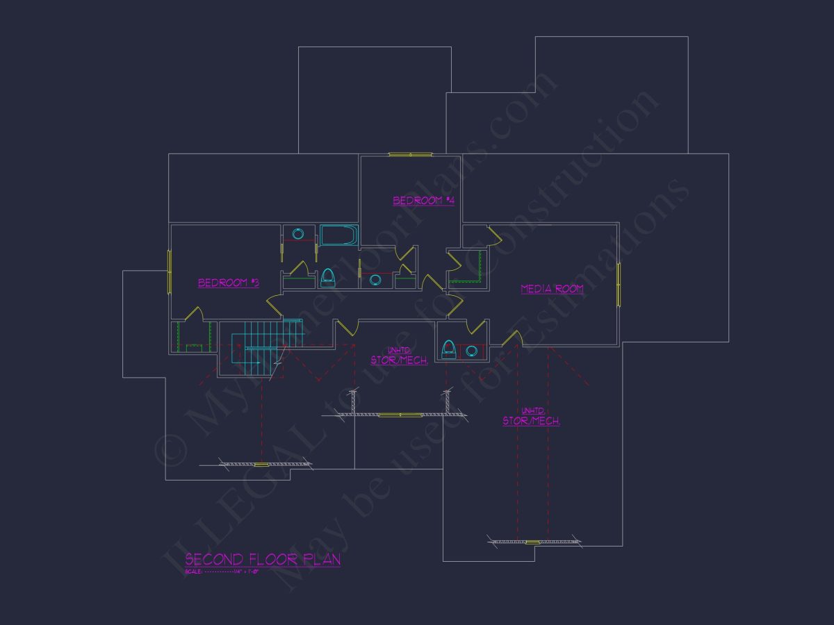 Beautiful house Floor Plan with CAD Architecture Designs