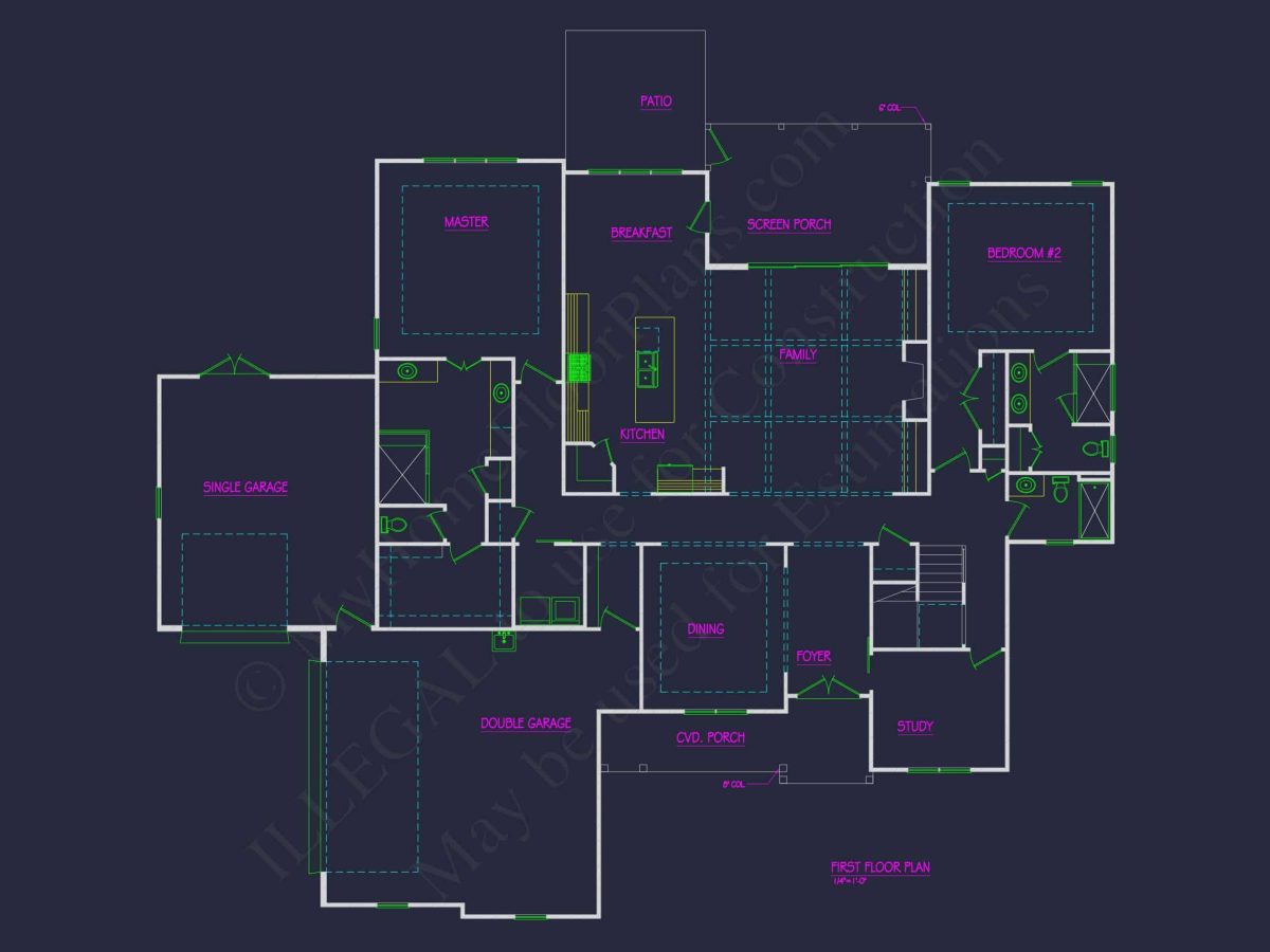 Beautiful house Floor Plan with CAD Architecture and Designs
