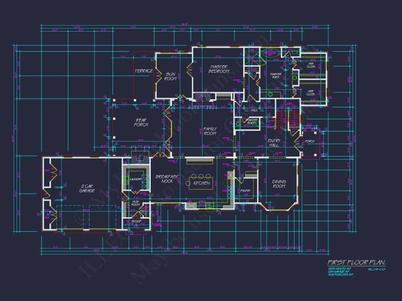 Beautiful house Floor Plan with CAD Blueprints and Designs