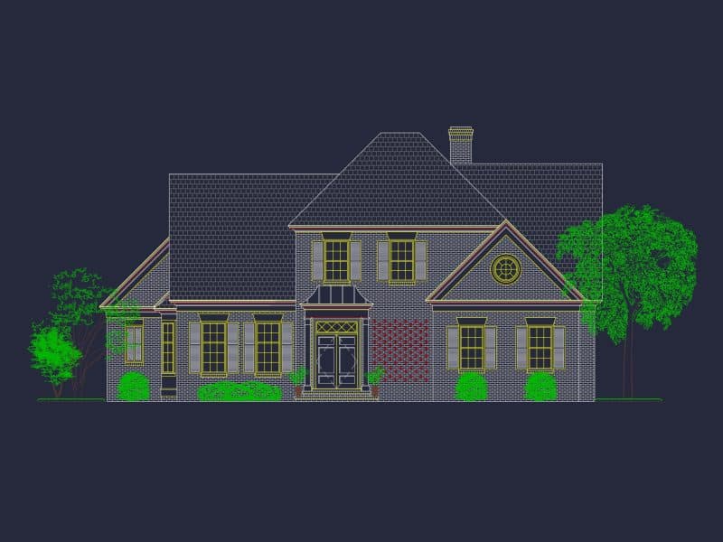 Beautiful house Floor Plan with CAD Blueprints and Designs