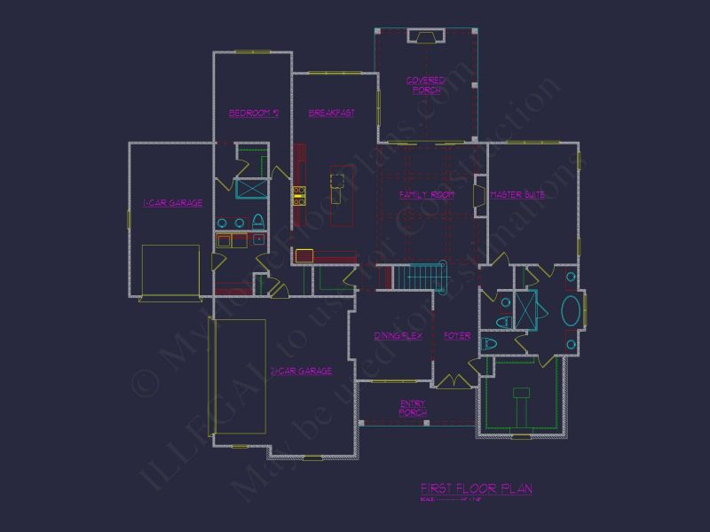 Beautiful house Floor Plan with CAD Designs & Blueprint