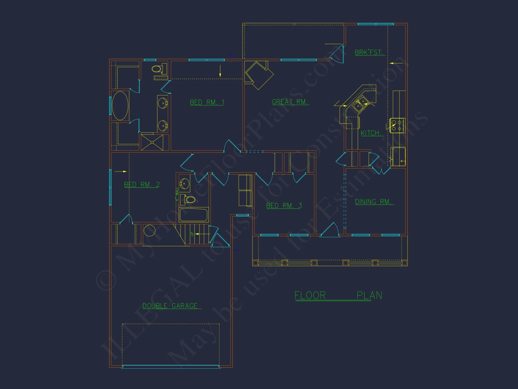 Beautiful house Floor Plan with CAD Designs & Blueprints