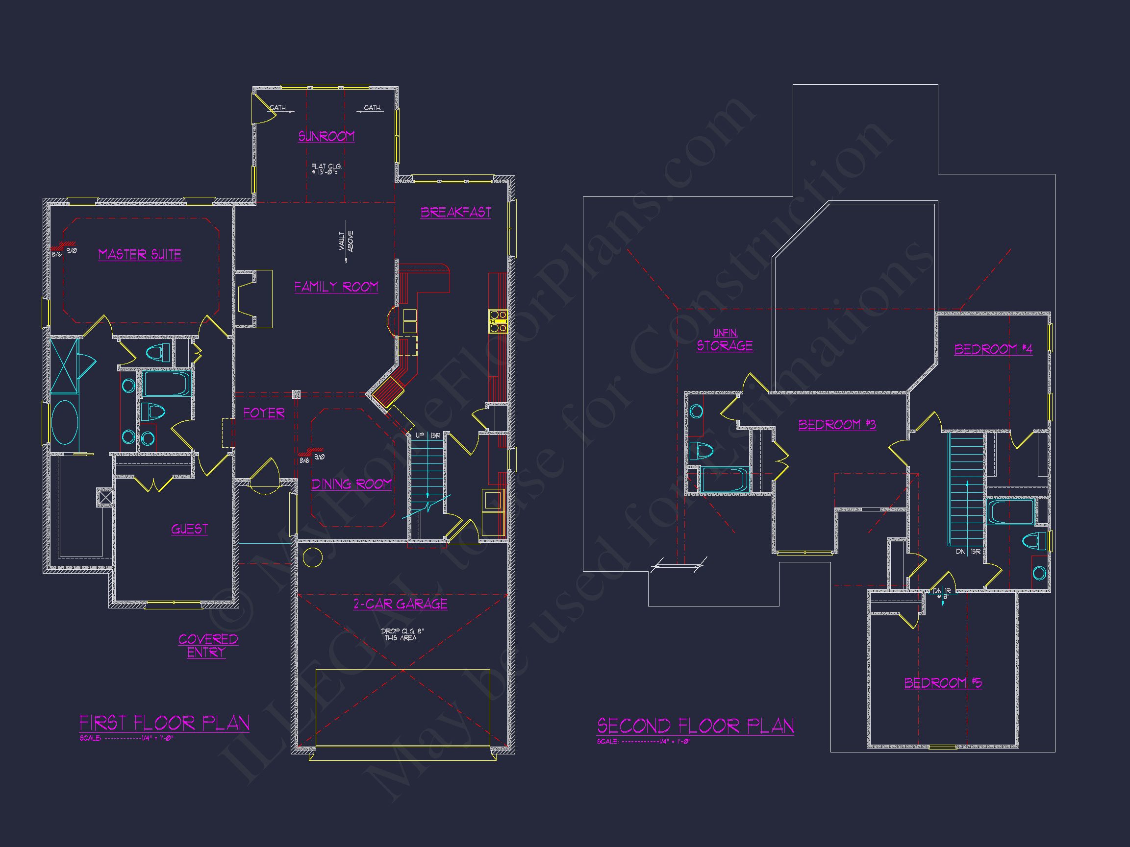 Beautiful house Plan Featuring 5 Beds,CAD Blueprints & Designs