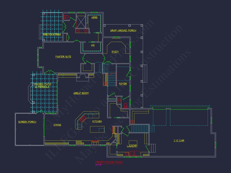Beautiful house Plan Featuring Classic Architecture & CAD Designs