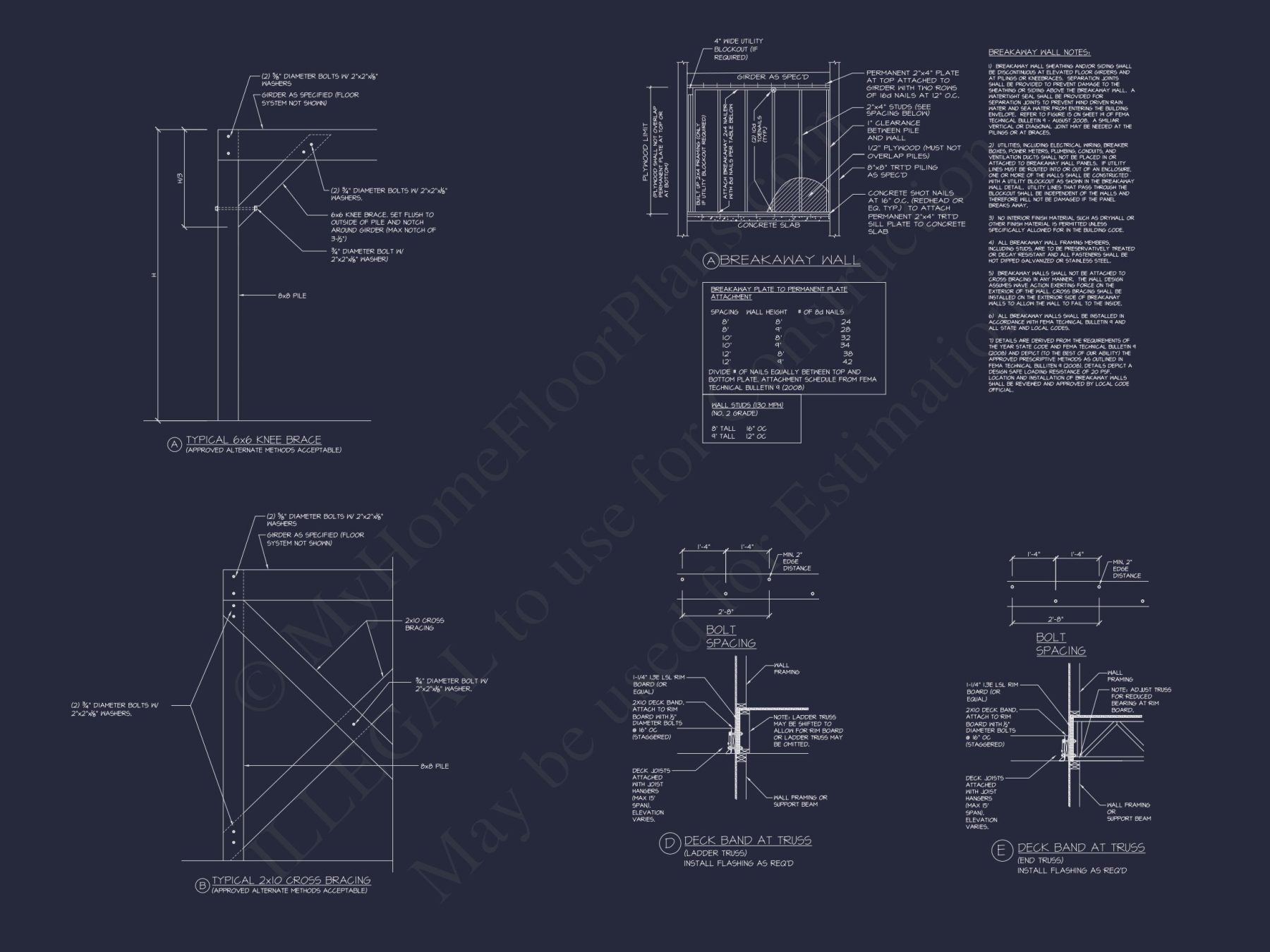 Beautiful house Plan With Coastal Design and CAD Blueprints