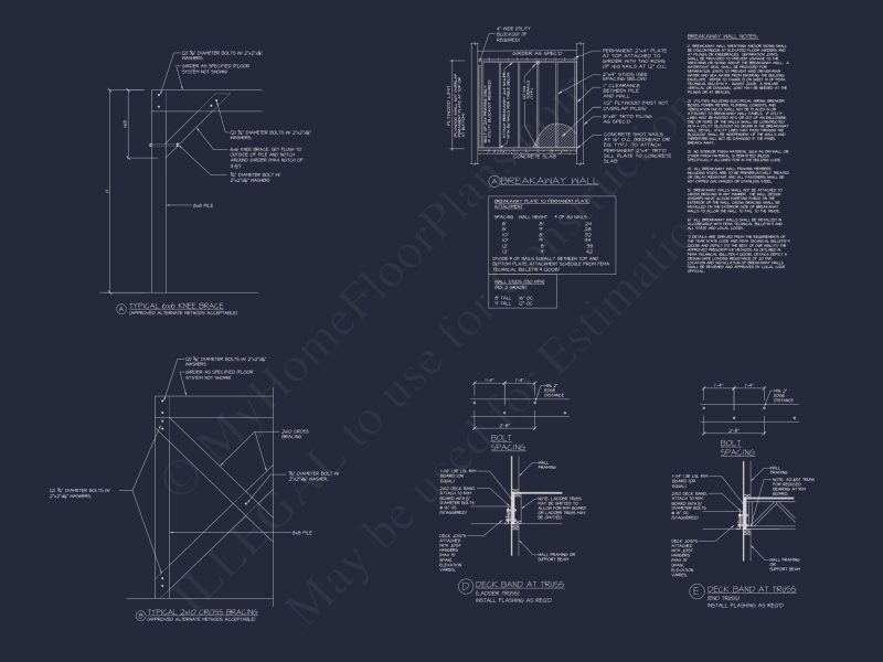 Beautiful house Plan With Coastal Design and CAD Blueprints
