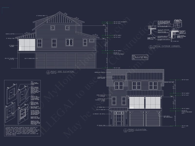 Beautiful house Plan With Coastal Design and CAD Blueprints