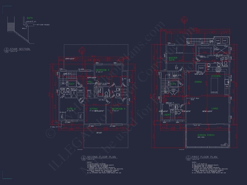 Beautiful house Plan With Coastal Design and CAD Blueprints