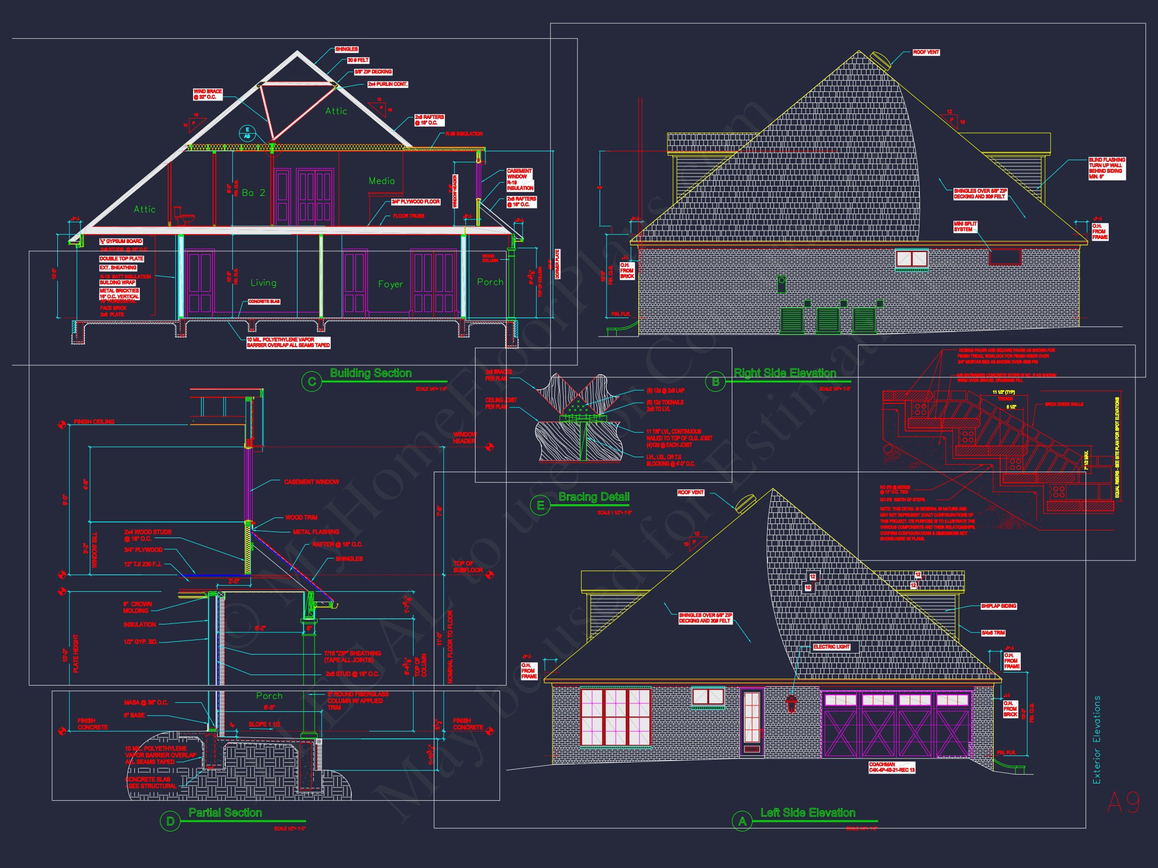 Beautiful house Plan with 2 Floors,CAD Blueprints & Designs