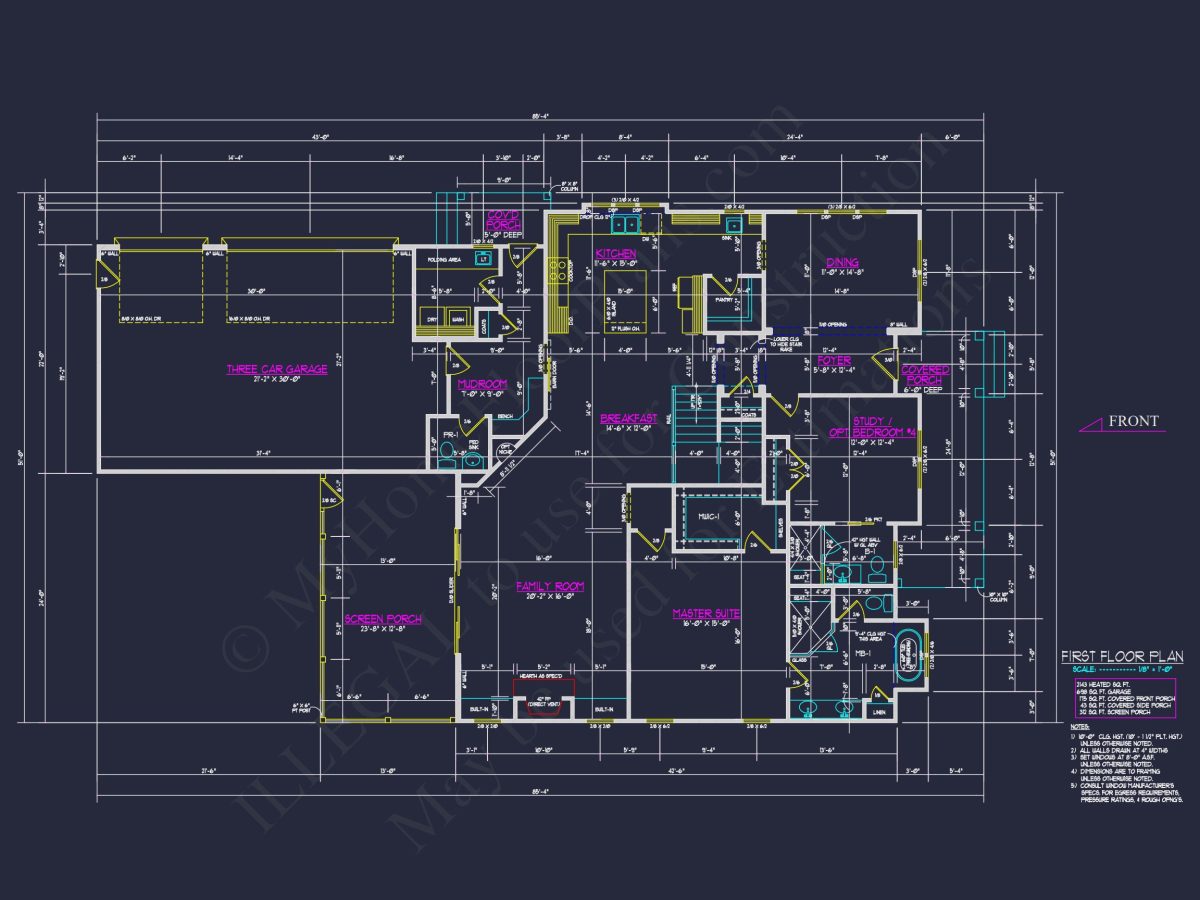 Beautiful house Plan with 2-Story Floor Plan & CAD Designs