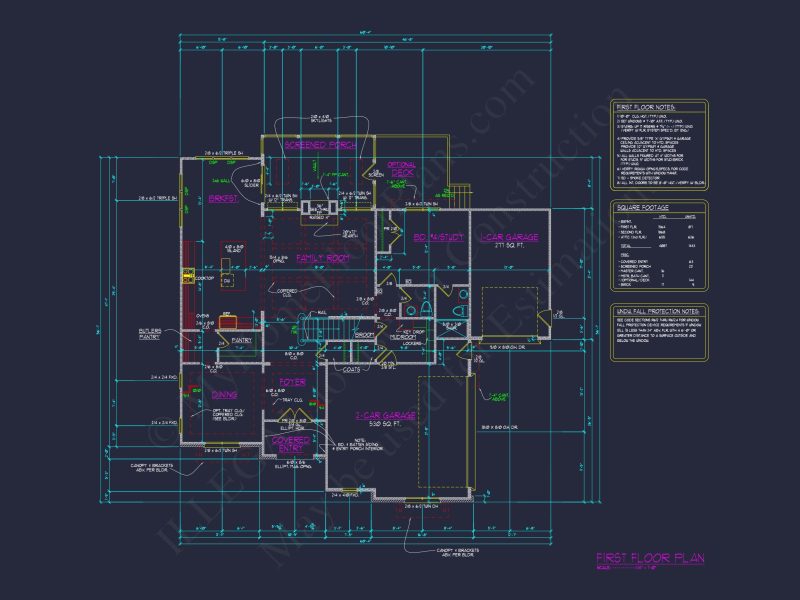 Beautiful house Plan with 4 Bedrooms, CAD Blueprints & Designs