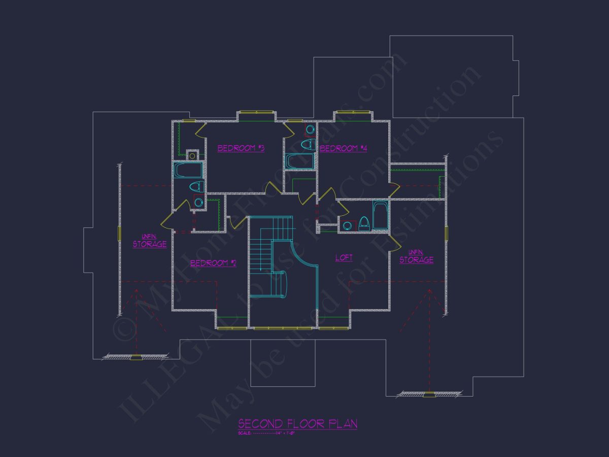 Beautiful house Plan with 5 Bedrooms, CAD Floor Plans, and Designs