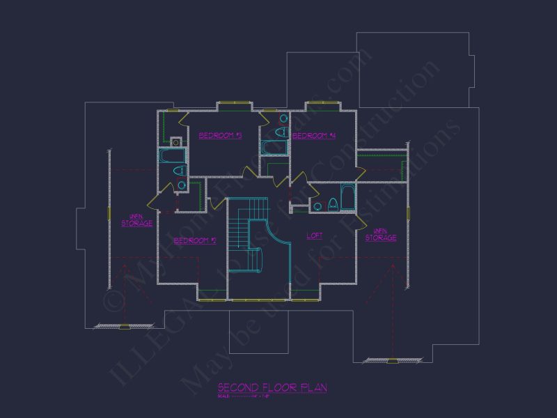 Beautiful house Plan with 5 Bedrooms, CAD Floor Plans, and Designs