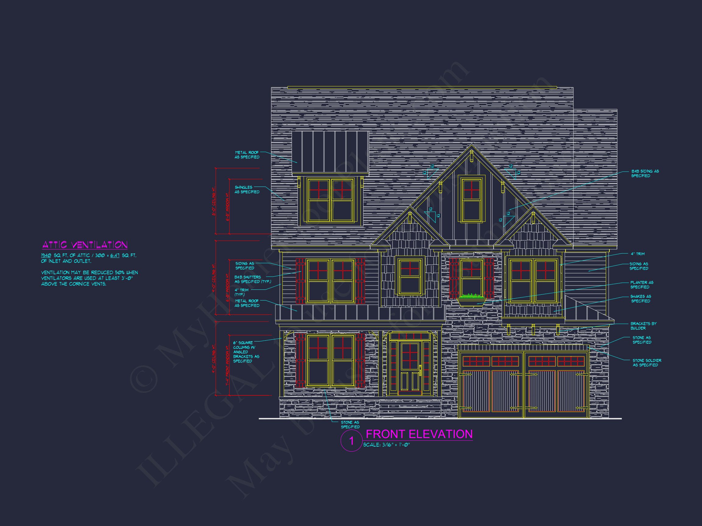 Beautiful house Plan with Architectural Details & CAD Designs