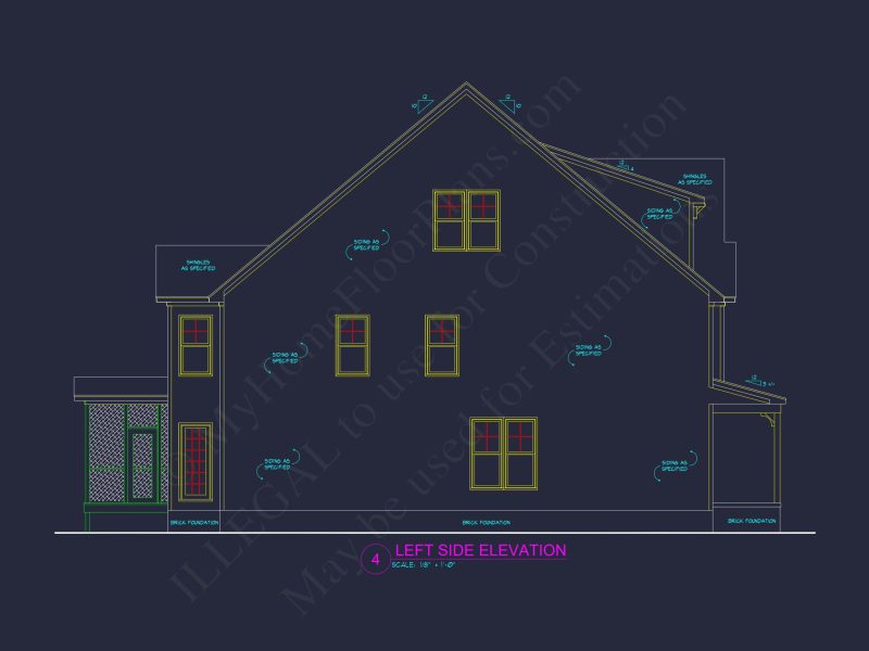 Beautiful house Plan with Architectural Details & CAD Designs