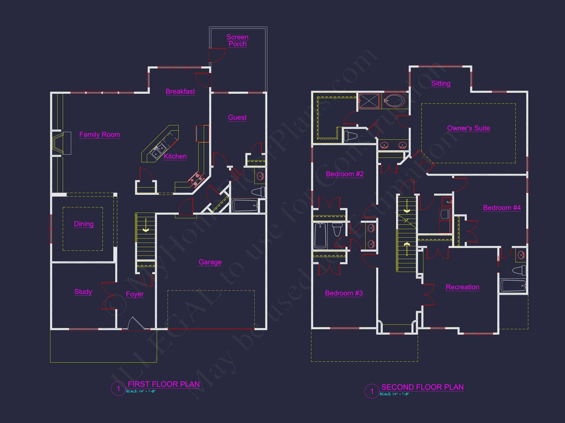Beautiful house Plan with Architectural Details & CAD Designs
