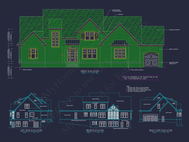Beautiful house Plan with CAD Blueprint and Architectural Designs