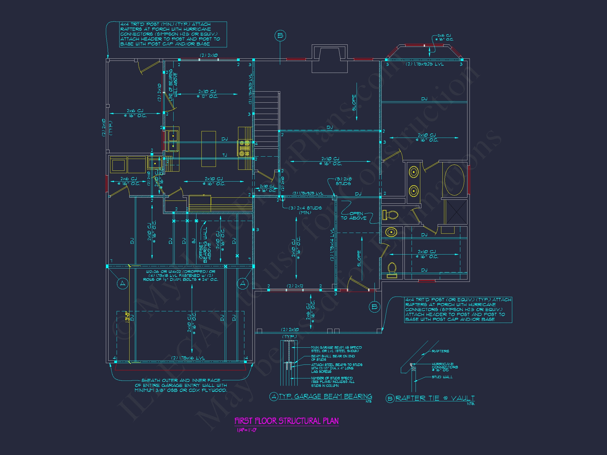 Beautiful Home Plan with CAD Designs: 3-Bedroom,51'-4 Layout