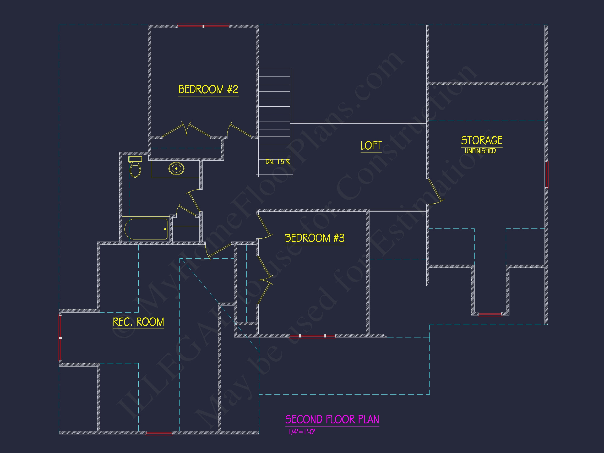 Beautiful Home Plan with CAD Designs: 3-Bedroom,51'-4 Layout