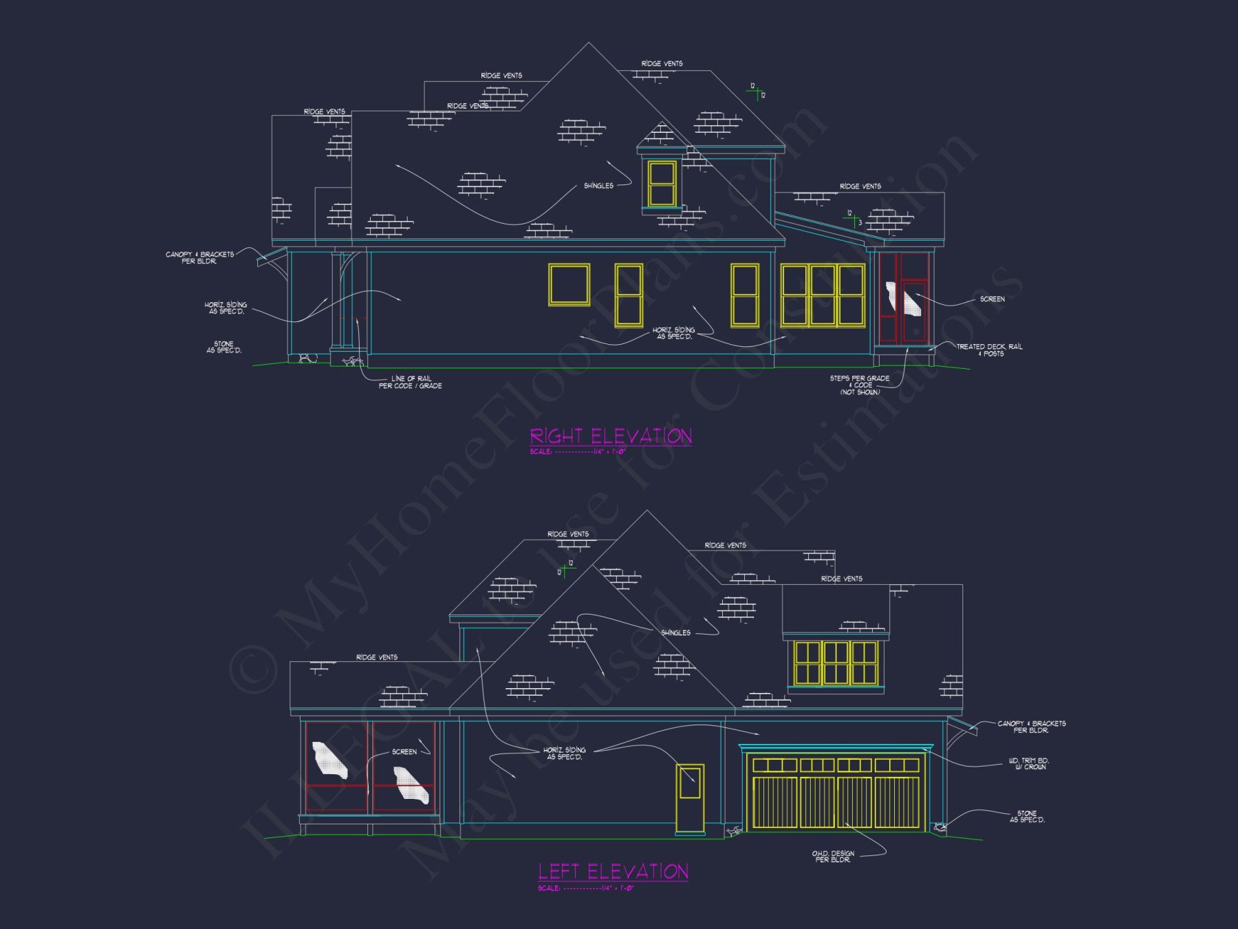 Beautiful house Plan with CAD Floor Designs and Blueprint Details