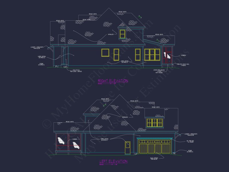 Beautiful house Plan with CAD Floor Designs and Blueprint Details