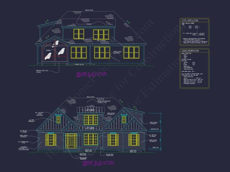 Beautiful house Plan with Detailed Blueprint & CAD Designs