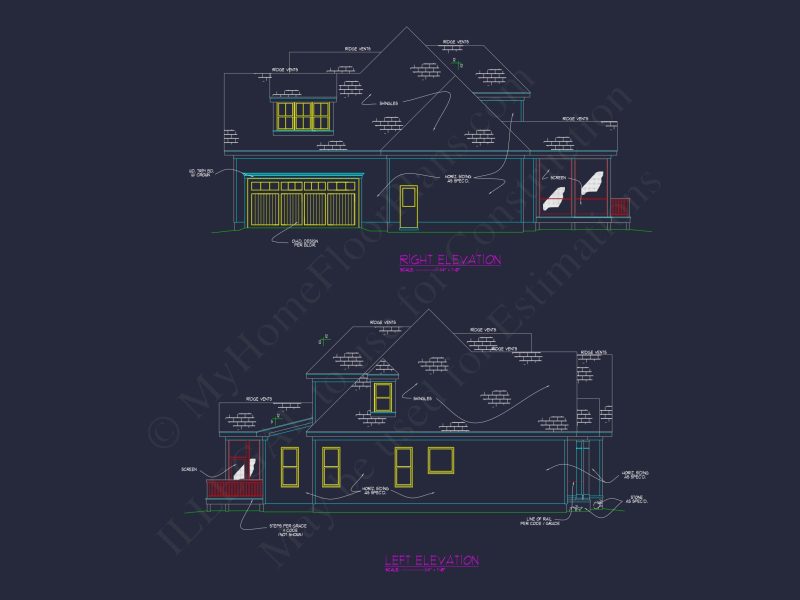 Beautiful house Plan with Detailed Floor Plan and CAD Designs
