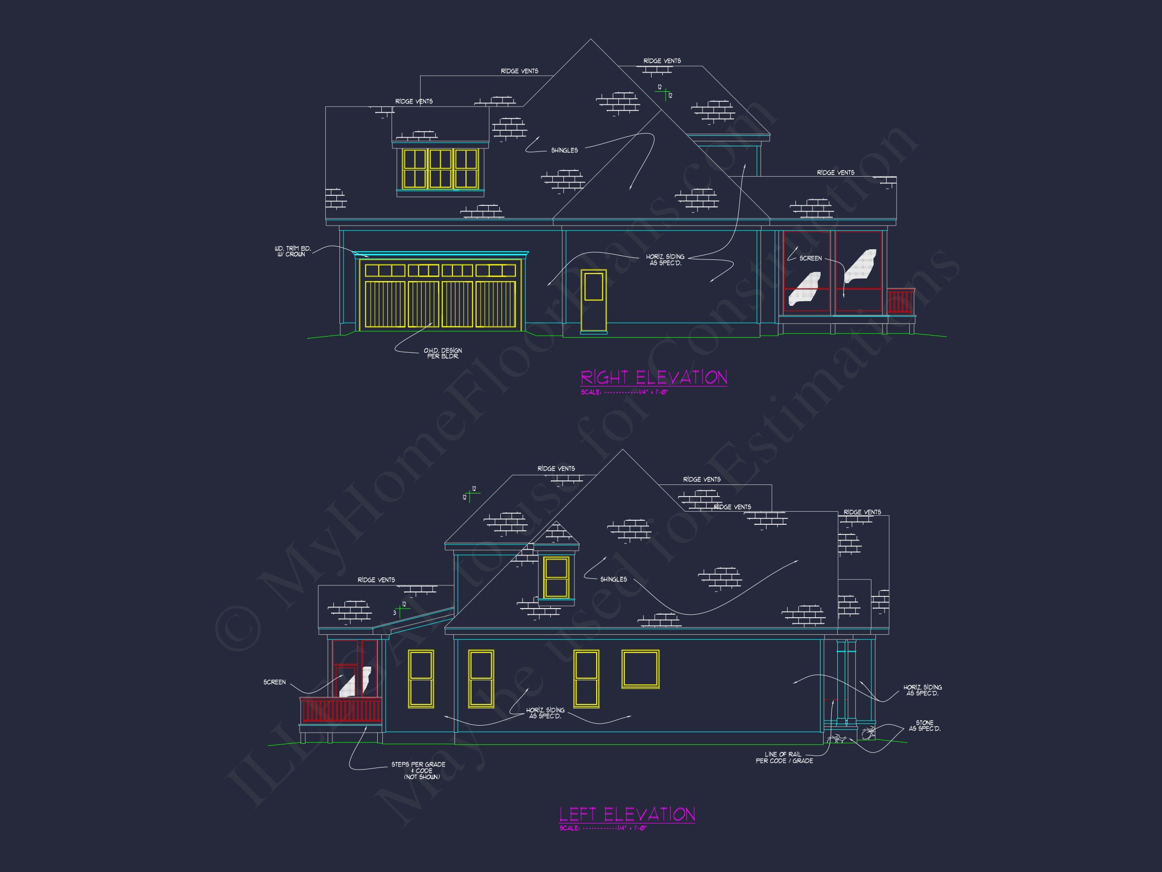 Beautiful Home Plan with Detailed Floor Plan and CAD Designs