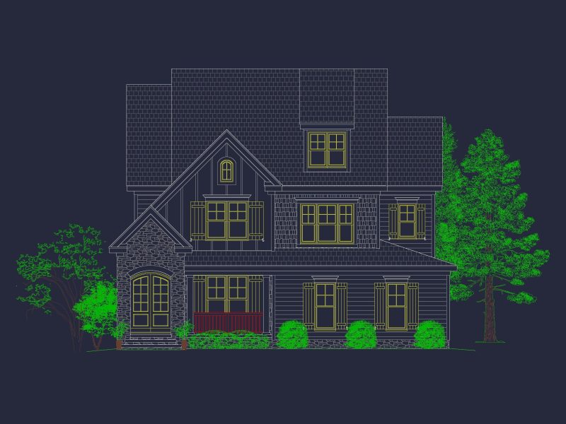 Beautiful house Plan with Modern Craftsman Design and CAD