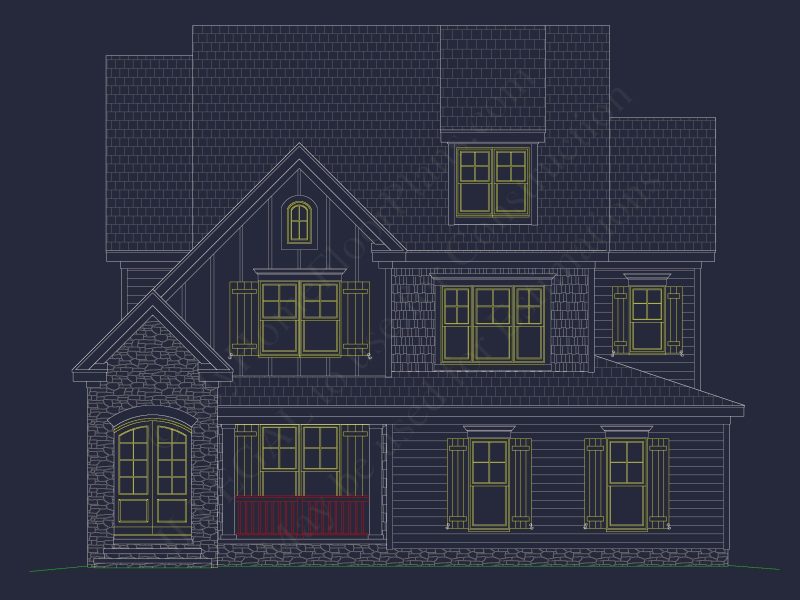 Beautiful house Plan with Modern Craftsman Design and CAD