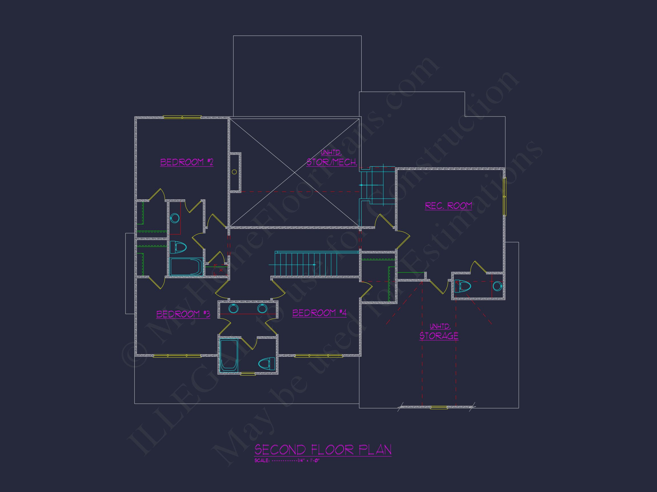 Beautiful Traditional Home Floor Plan with CAD Designs