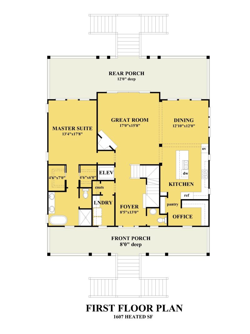 Beautiful Two-Story house Floor Plan with Modern Coastal Designs