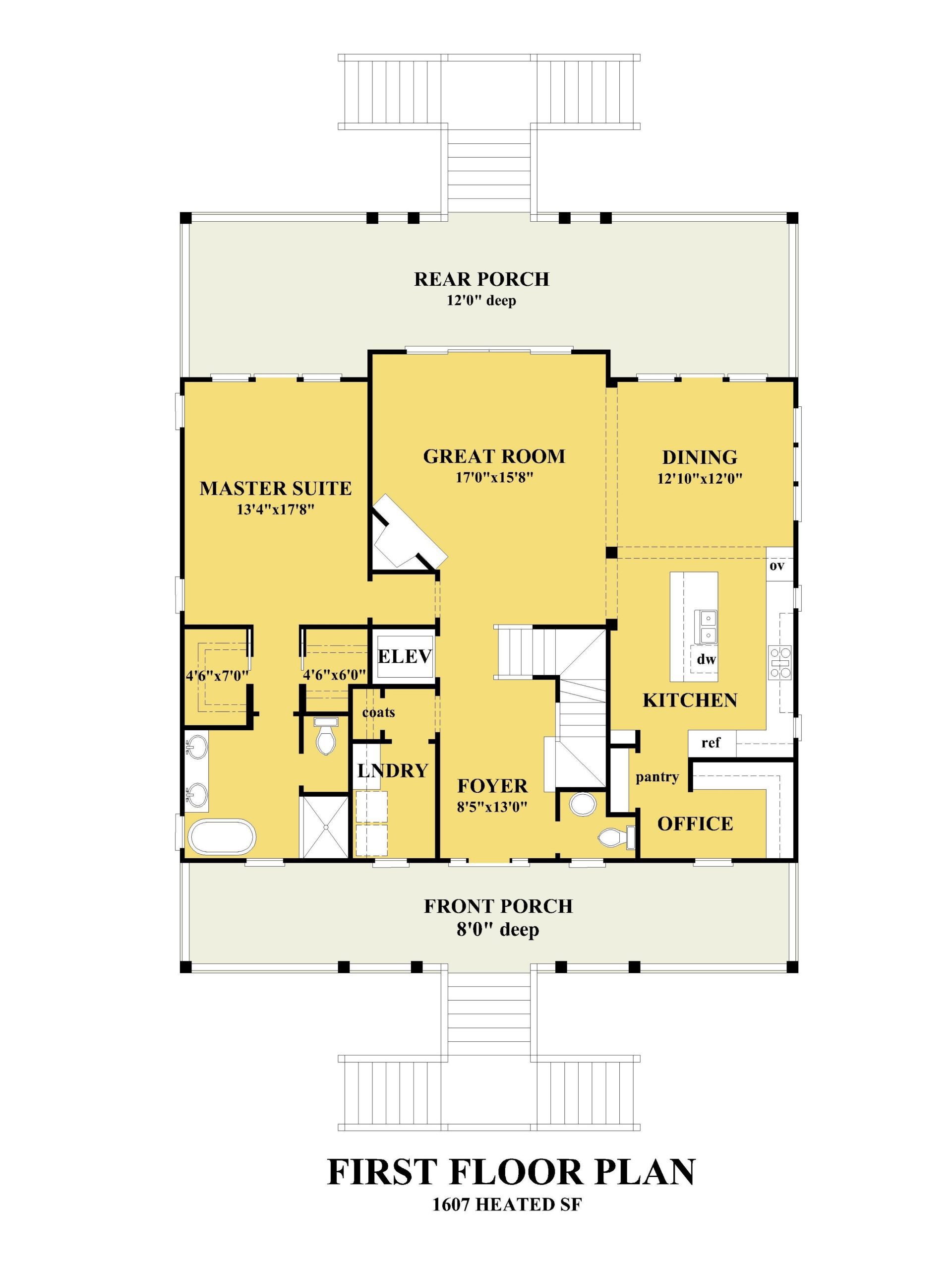 Beautiful Two-Story house Floor Plan with Modern Coastal Designs