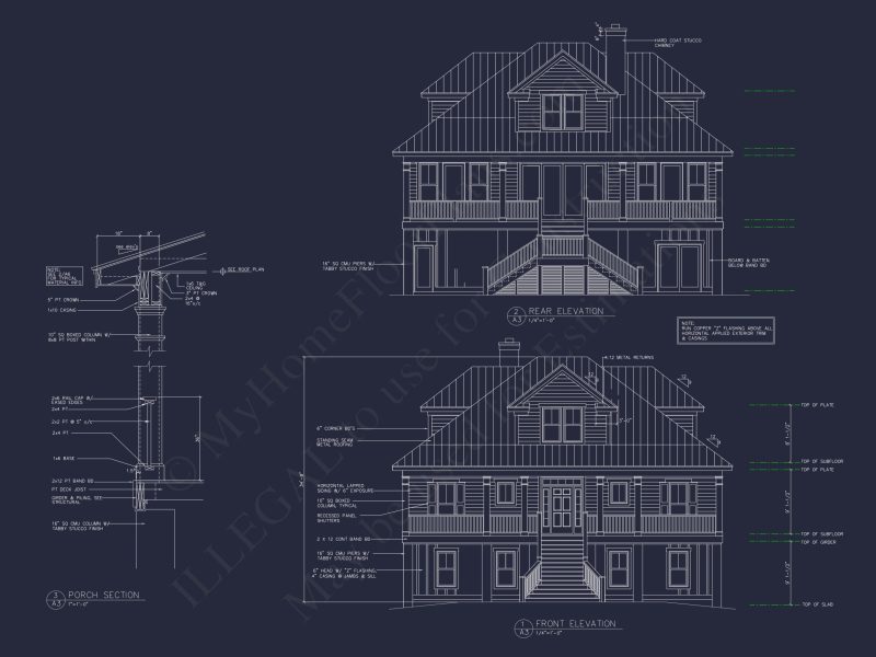 Beautiful Two-Story house Floor Plan with Modern Coastal Designs