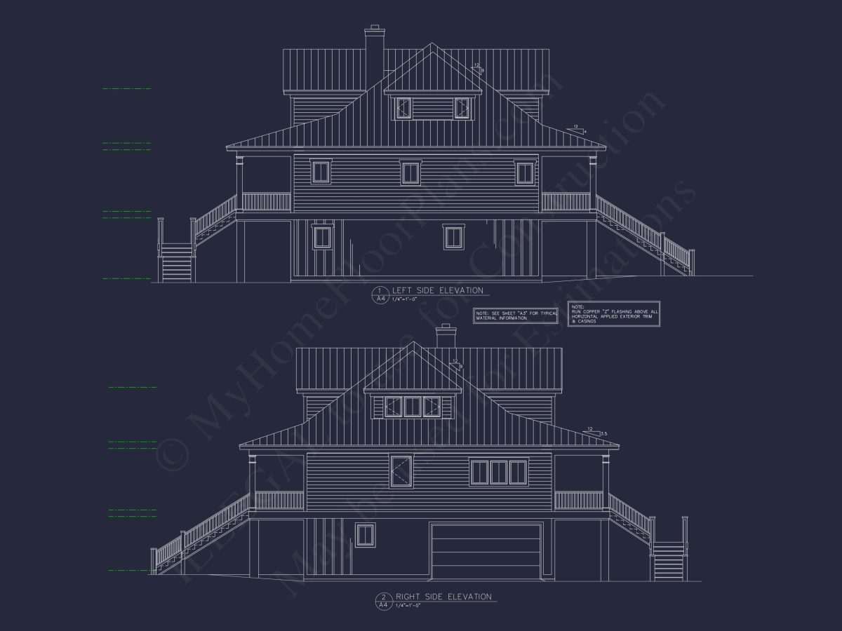 Beautiful Two-Story house Floor Plan with Modern Coastal Designs