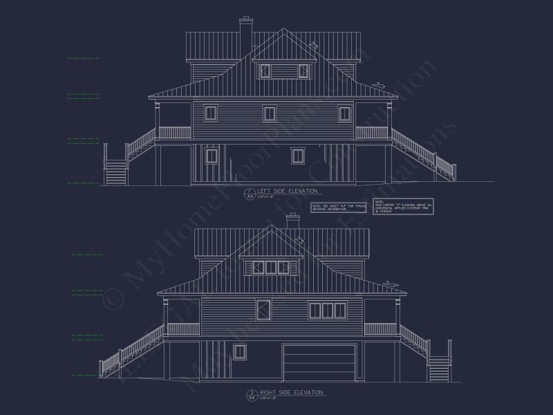 Beautiful Two-Story house Floor Plan with Modern Coastal Designs