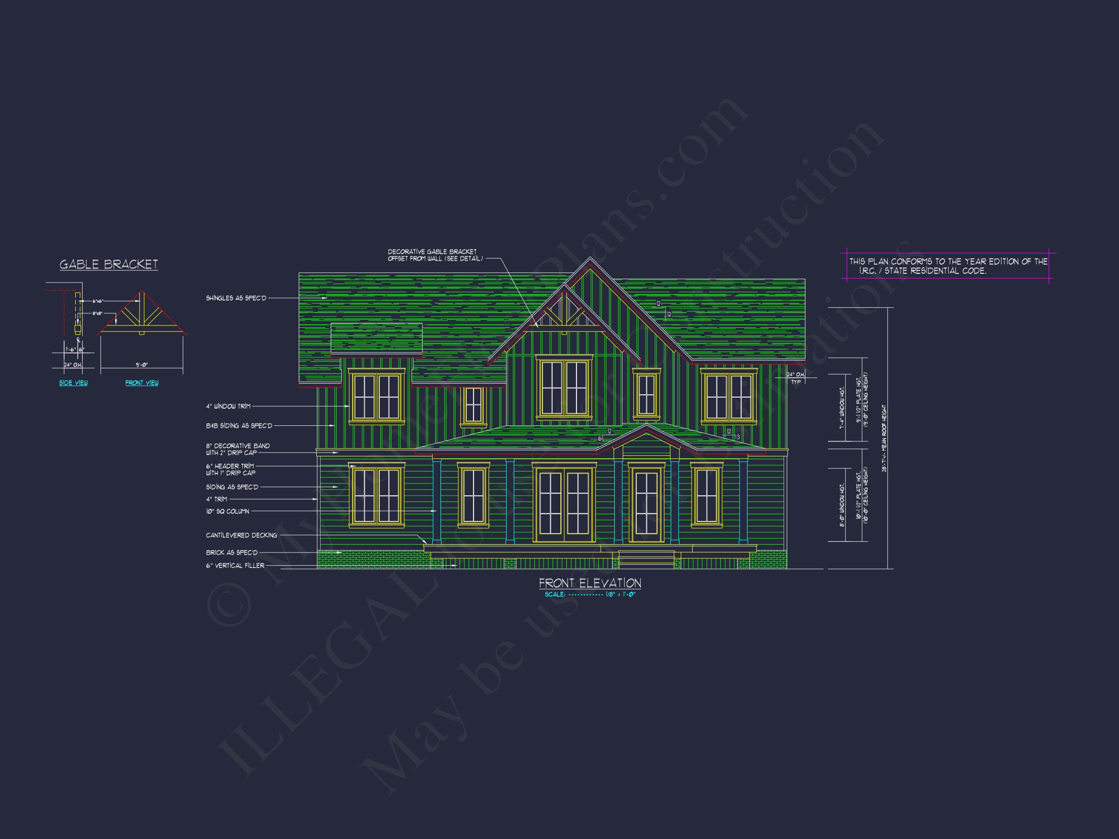 Beautiful Two-Story house Plan with 3 Beds,Garage,and CAD Designs