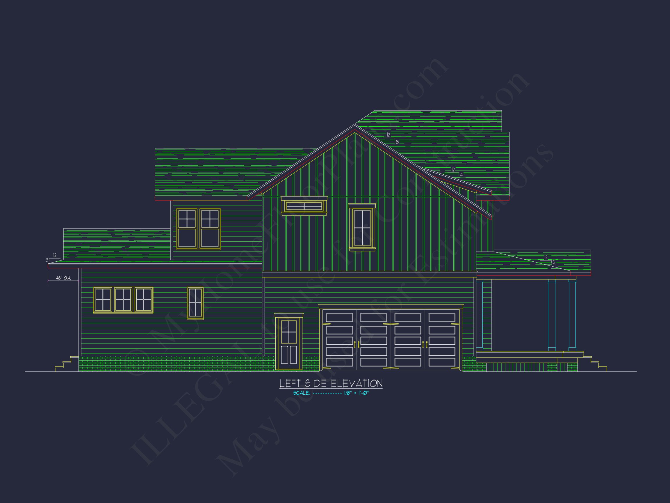 Beautiful Two-Story house Plan with 3 Beds,Garage,and CAD Designs
