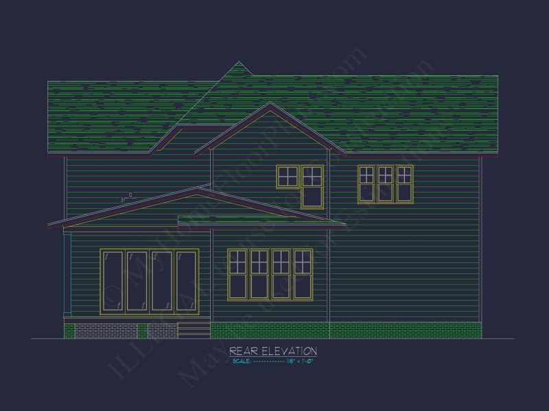 Beautiful Two-Story house Plan with 3 Beds, Garage, and CAD Designs
