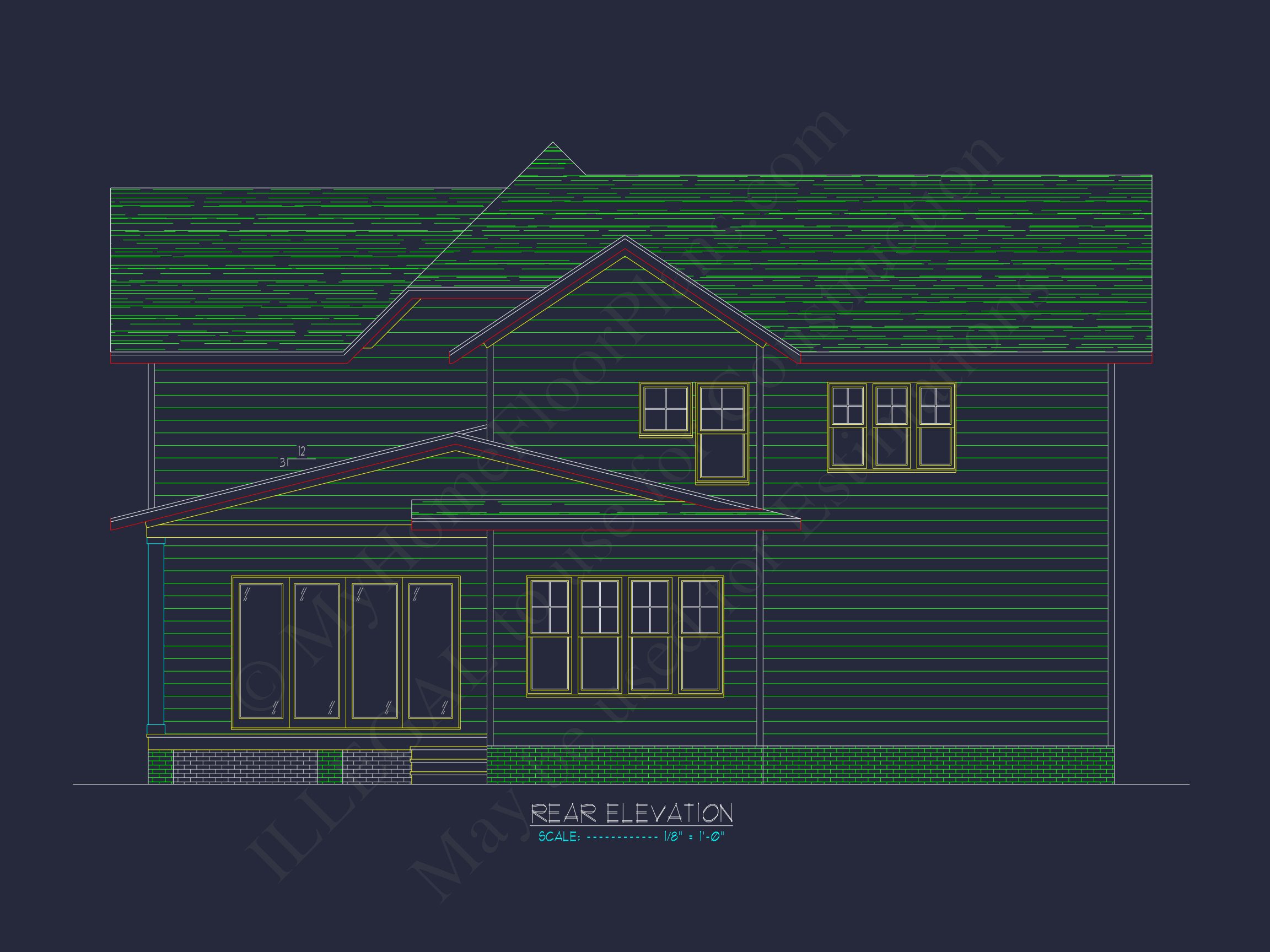 Beautiful Two-Story house Plan with 3 Beds,Garage,and CAD Designs