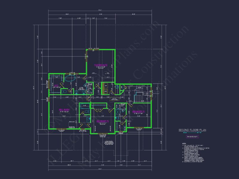 Beautiful Two-Story house Plan with 3 Beds, Garage, and CAD Designs