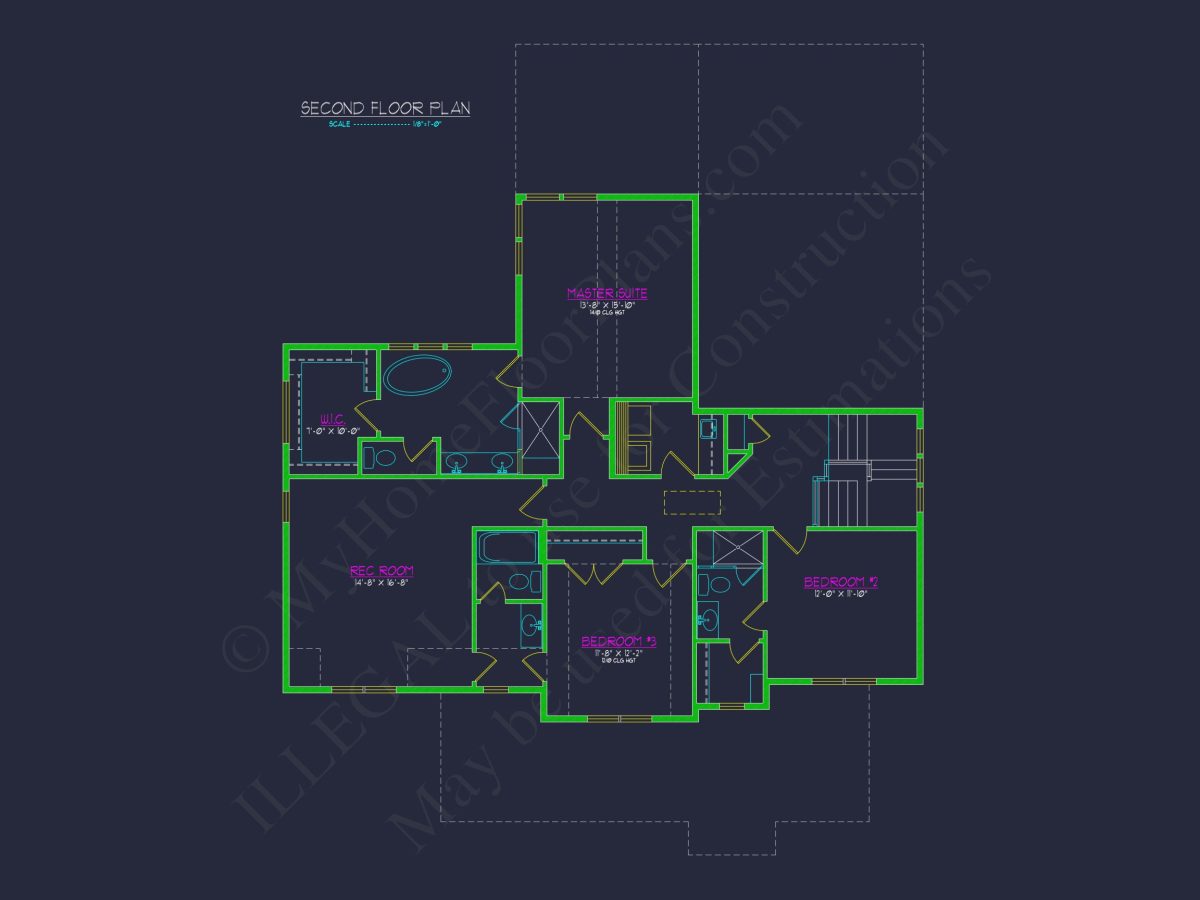 Beautiful Two-Story house Plan with 3 Beds, Garage, and CAD Designs