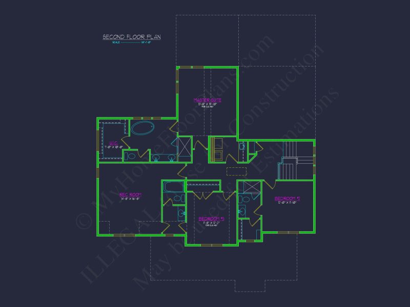 Beautiful Two-Story house Plan with 3 Beds, Garage, and CAD Designs