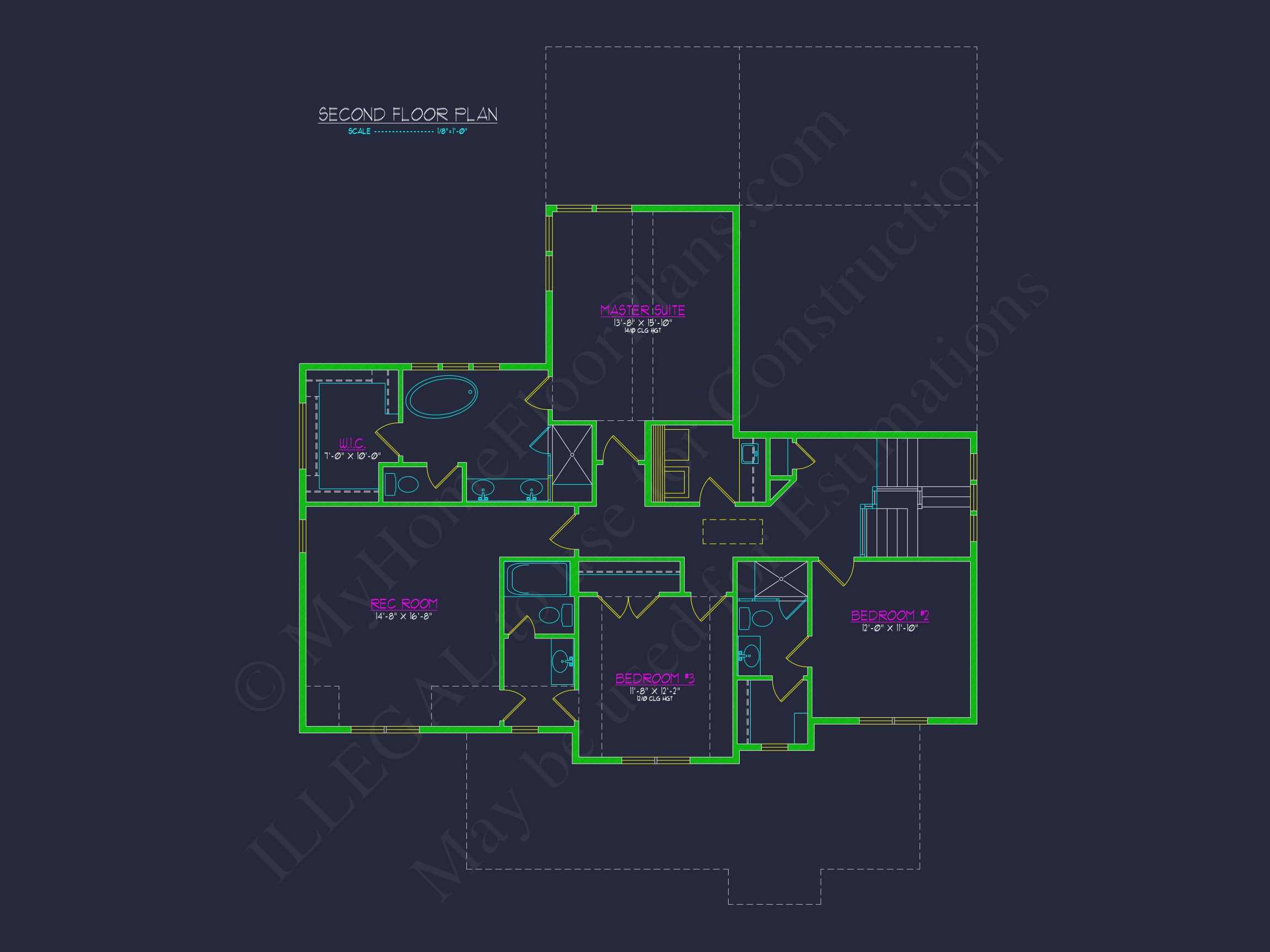 Beautiful Two-Story house Plan with 3 Beds,Garage,and CAD Designs