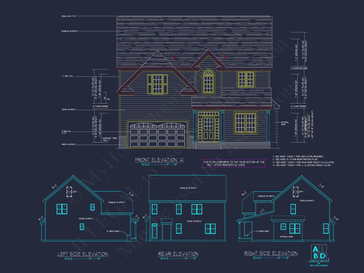Beautiful Two-Story house Plan with CAD Designs and Floor Plans
