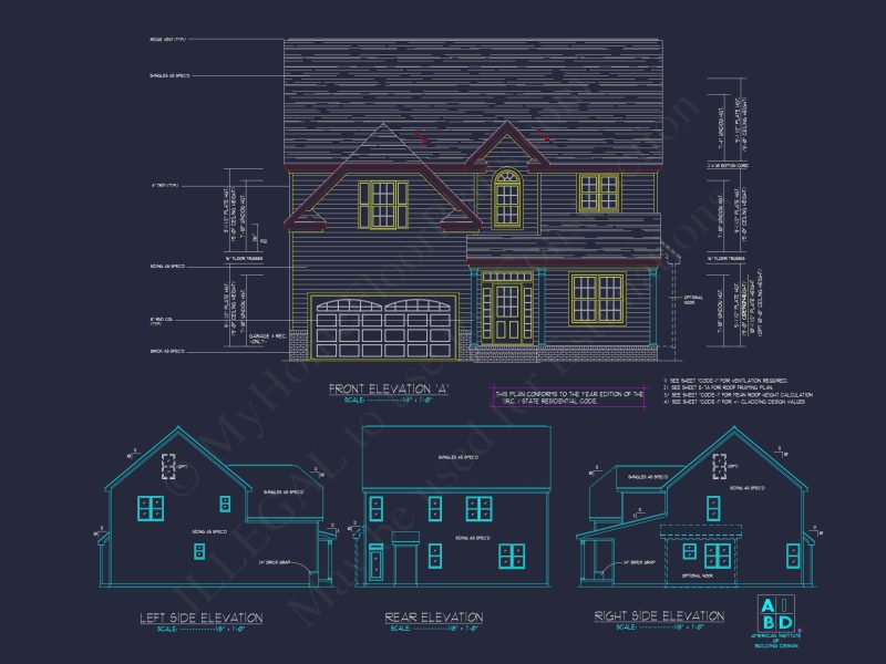 Beautiful Two-Story house Plan with CAD Designs and Floor Plans