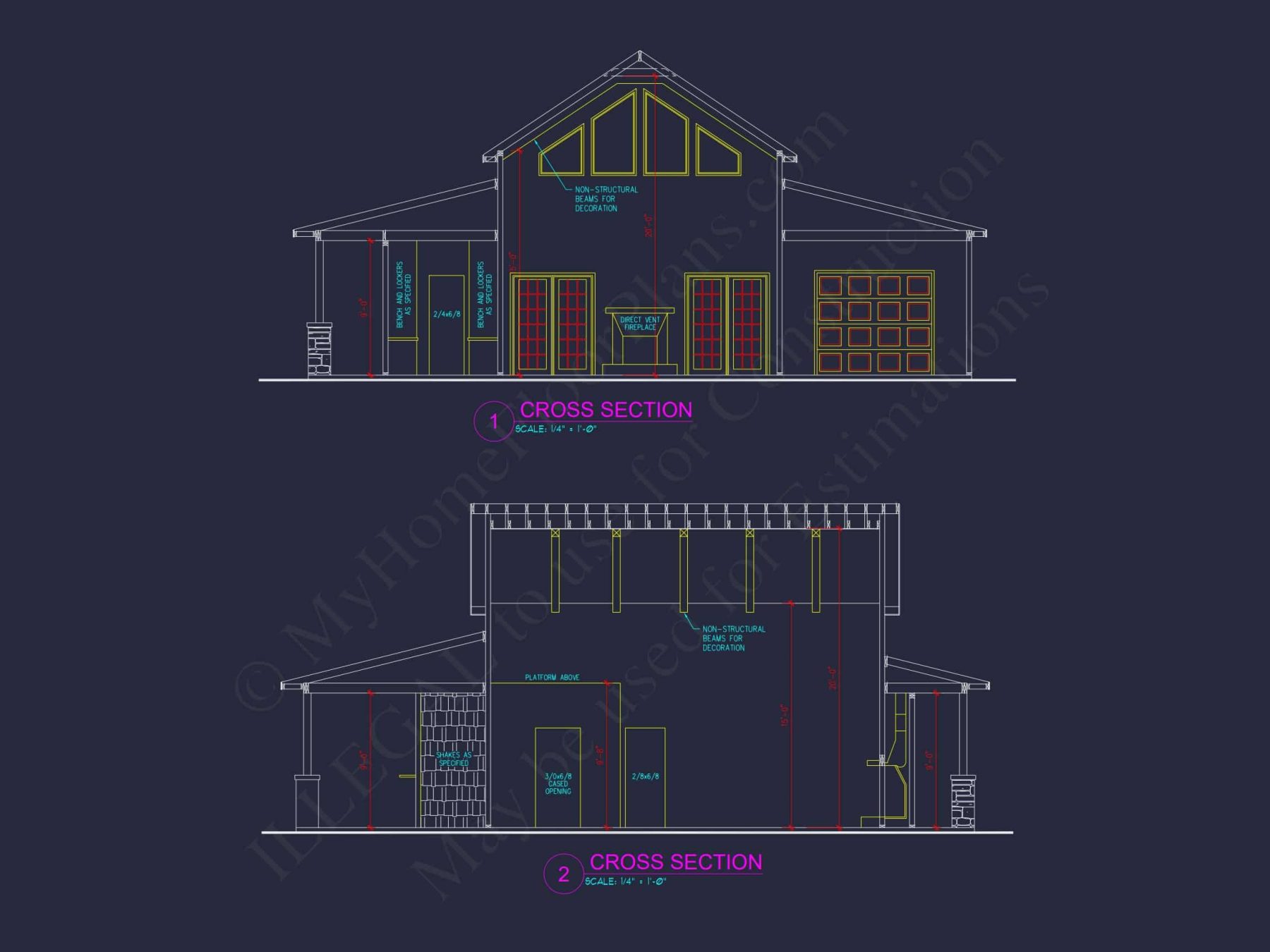 Cabin Pool House Plan - 743 Sq Ft - 1 Bed, 1 Bath - CAD, Floor Plans, & Blueprints
