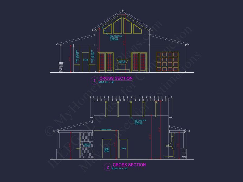 Cabin Pool House Plan - 743 Sq Ft - 1 Bed, 1 Bath - CAD, Floor Plans, & Blueprints