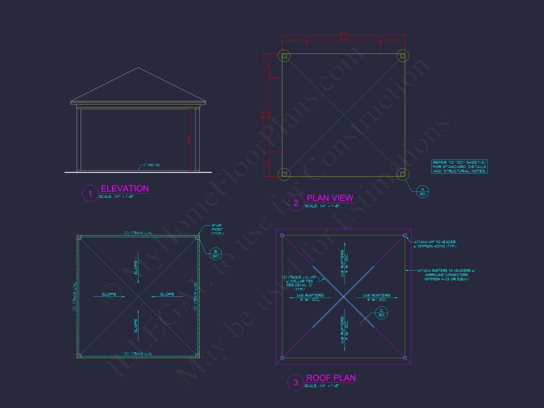 Cabin Pool House Plan - 743 Sq Ft - 1 Bed, 1 Bath - CAD, Floor Plans, & Blueprints