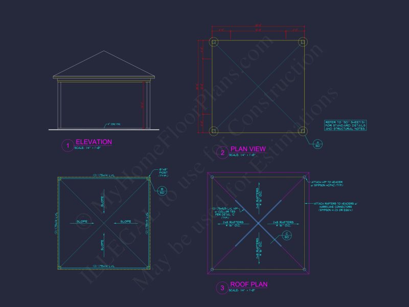 Cabin Pool House Plan - 743 Sq Ft - 1 Bed, 1 Bath - CAD, Floor Plans, & Blueprints